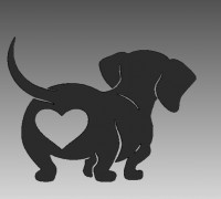 Dachshund Heart 3D model