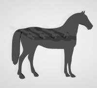 Horse keyboard with 4 hooks 3D model