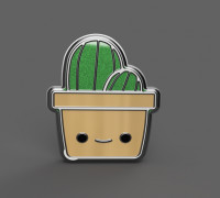CACTUS FLOWERPOT 2 - MOLD BATH BOMB, SOLID SHAMPOO 3D model