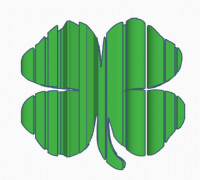 Shamrock 4-leaf-clover text/picture 3D model