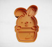 rabbit inside basket 3D model