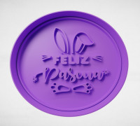 happy easter circle 3D model