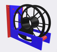 Modular wall shelf / spool holder 3D model