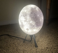 Designer Lithophane Moon Lamp 3D model