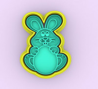 easter bunny cookie cutter - easter bunny cookie cutter 3D model