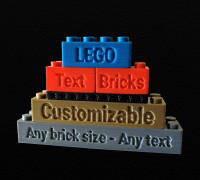 Customizable LEGO compatible Text Bricks 3D model