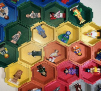Modular Hexagonal Dovetail display box compatible with LEGO®  minifigures 3D model