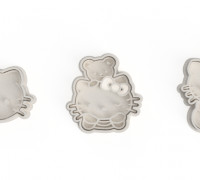3 Pack Cookie Cutters Hello Kitty 3D model