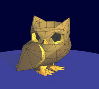 owl flowerpot low poly 3D model