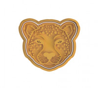 Cheetah Head Cookie Cutter 3D model