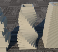 3 Rectangular vases 3D model