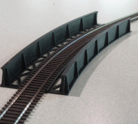 HO Scale Curved Bridge 3D model