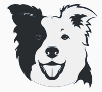 Wall art - Border Collie 3D model