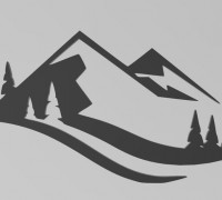 Wall art - mountains 3D model