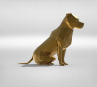 Dog : sitting Bully 3D model