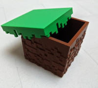 Textured Minecraft Grass Block  Box 3D model