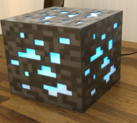 "8-Bit" Minecraft Diamond Ore Lamp - Siri Enabled 3D model