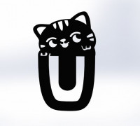 CUTE CAT BOOKMARK 3D model