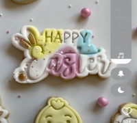 Happy Easter Cookie Cutter 3D model