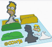 HOMER SIMPSON SPONGE SUPPORT 3D model