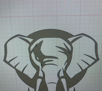 Elephant closing one eye. 3D model