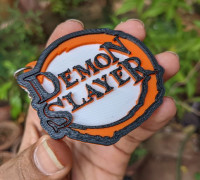 Demon slayer logo keychain 3D model