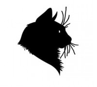 2D Black cat head 3D model