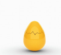 egg cracked open 3D model