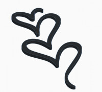2D Hearts 3D model