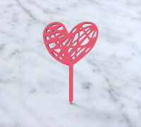 Cake heart topper 3D model