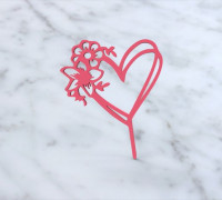 Heart cake topper 3D model