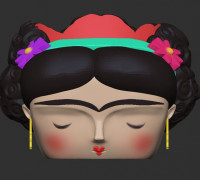 Frida Kahlo flowerpot 3D model