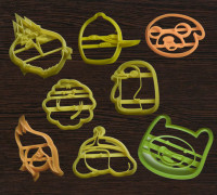 Adventure time characters Cookie Cutters set 3D model