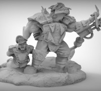 orc with flame thrower 3D model