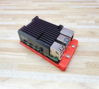 Raspberry Pi 4B aluminium case mount 3D model