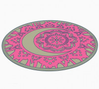 Moon flower Coaster 3D model