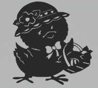 Chick with basket 3D model