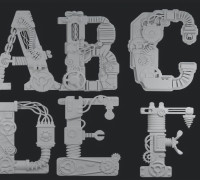 steampunk alphabet 3D model