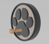 Wall Coat Rack DogPaw 3D model