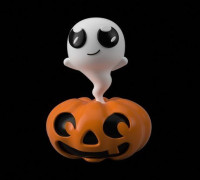 Pumpkin Ghost Figure 3D model