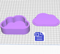 2pc Cloud Bath Bomb Mold 3D model
