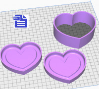3pc Heart Bath Bomb Mold 3D model