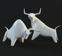 TWO BULLS 3D model