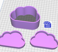 3pc Cloud Bath Bomb Mold 3D model
