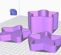 3pc Star Bath Bomb Mold 3D model