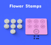 Flower Stamps 3D model