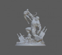 Venom vs Spiderman 3D model