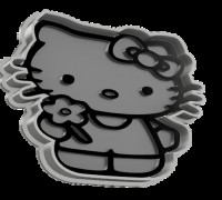 Hello Kitty cookie cutter + stamp 3D model