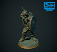 Orc with axe 28mm (supportless, FDM friendly) 3D model