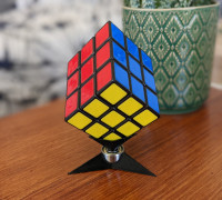 Rubik's Cube Stand (it spins!) 3D model